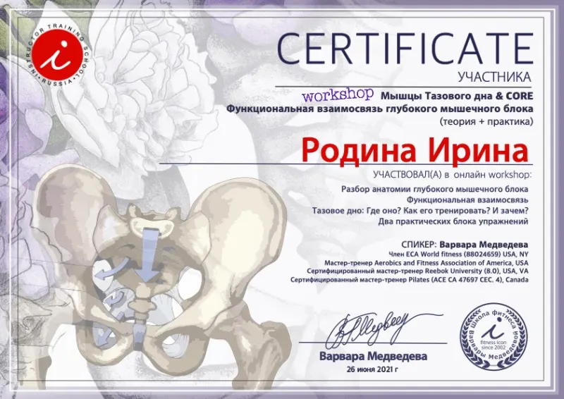 Сертификат: Тазовое дно и CORE