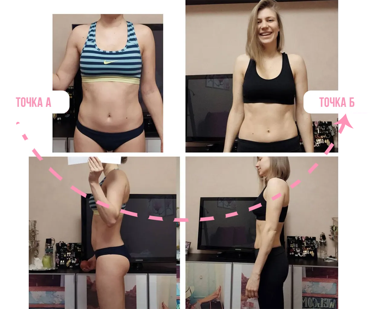 Результат ученицы — фигура до и после